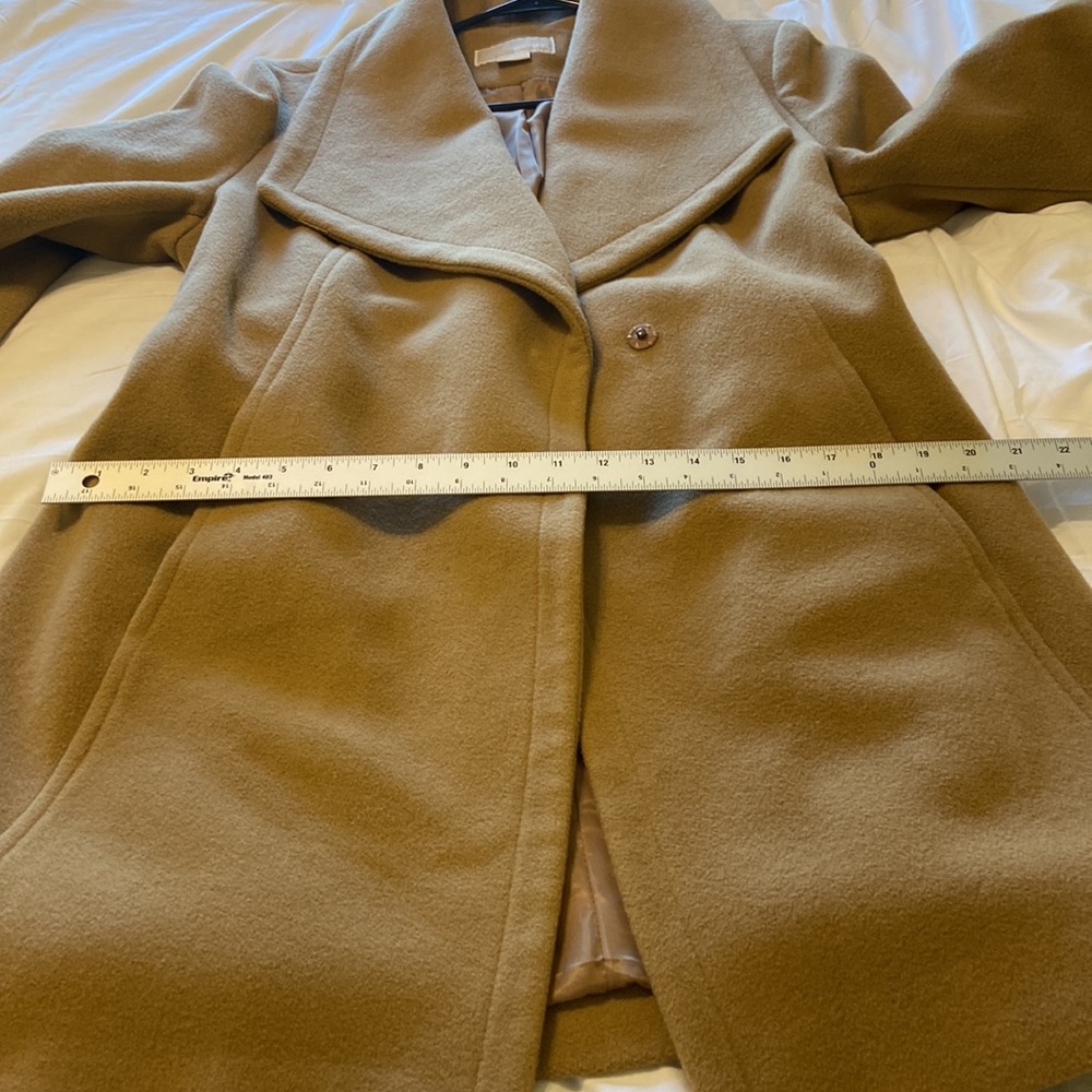 Michael Kors Camel Belted Wrap Coat Wool Cashmere Blend SzL Classic Spring Layer - Picture 16 of 17